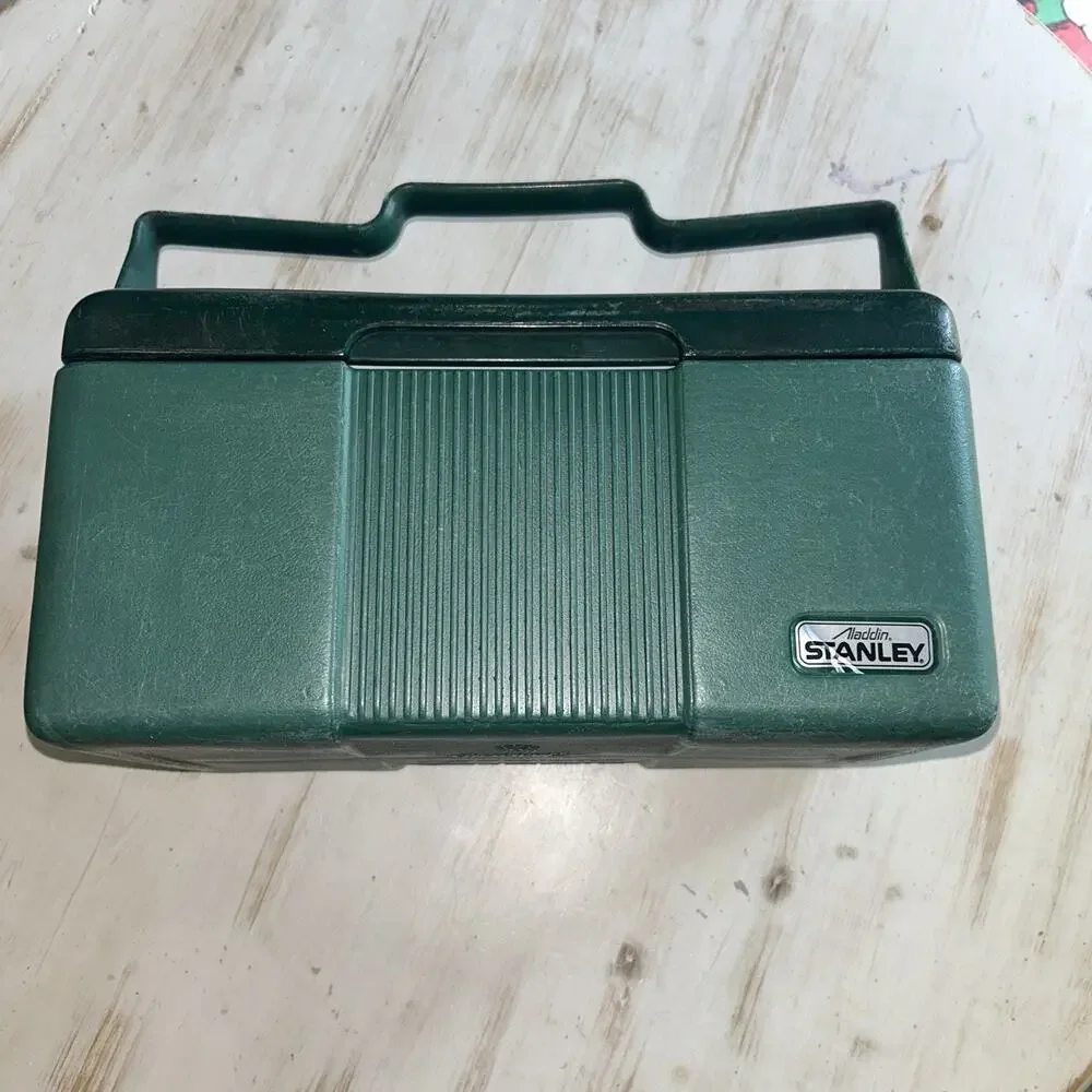 Vintage Stanley Aladdin Cooler Green Insulated Divided Lunch Box No Thermos USA - Picture 5 of 9